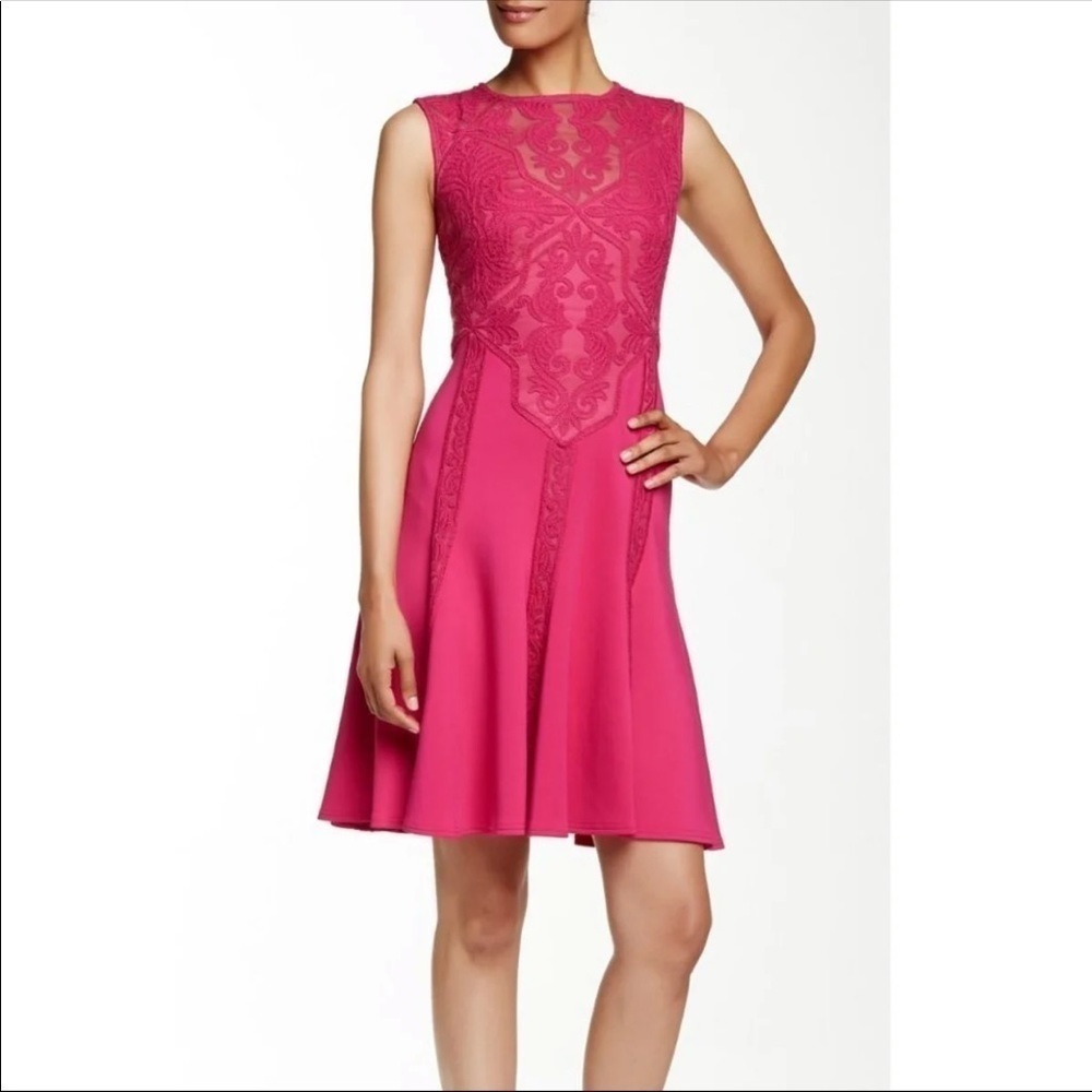 Tadashi Shoji Embroidered Neoprene Dress 
Rosette